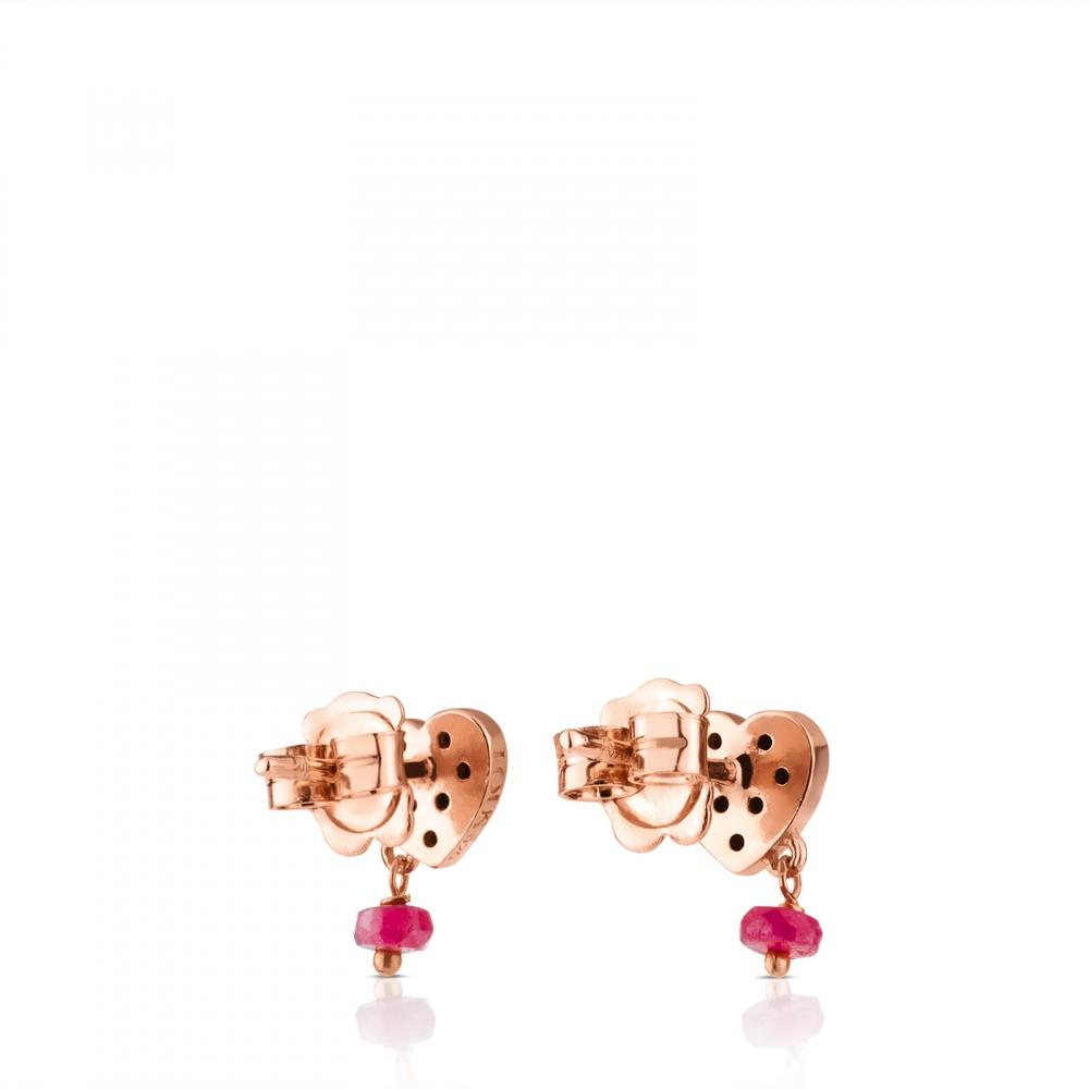 Tous Rose Vermeil Silver Motif Earrings with Spinel and Ruby 314933510 –