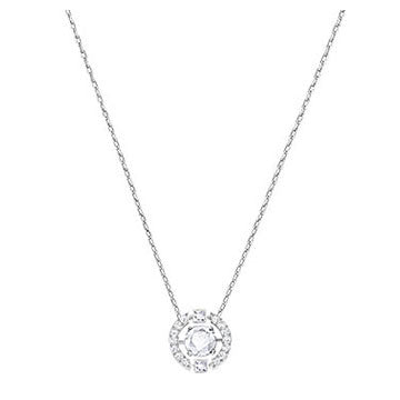 Swarovski Sparkling Dance Round Necklace, White, Rhodium Plating 5286137