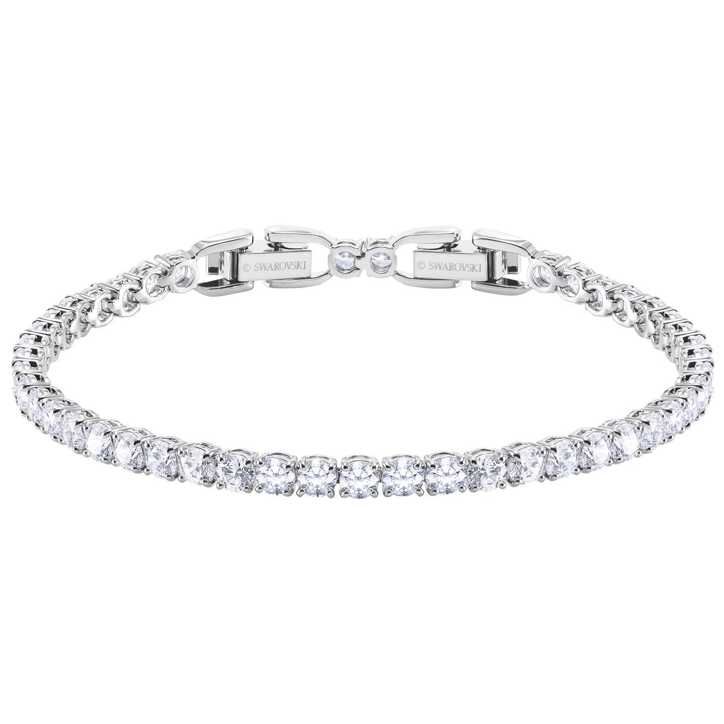 Swarovski Tennis Deluxe Bracelet, White, Rhodium plated 5409771