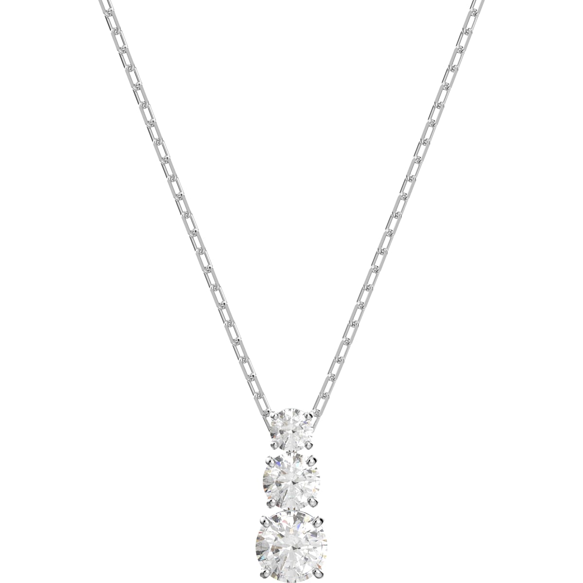 Swarovski Attract Trilogy pendant, Round, White, Rhodium plated 5414970