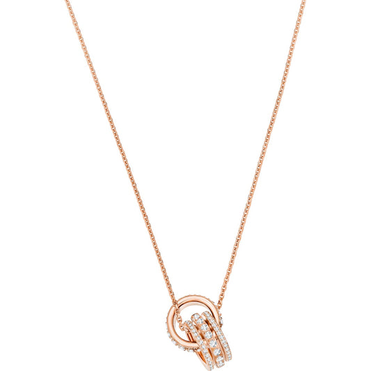 Swarovski Further pendant, Pavé, Interlocking loop, White, Rose-gold tone plated 5419853