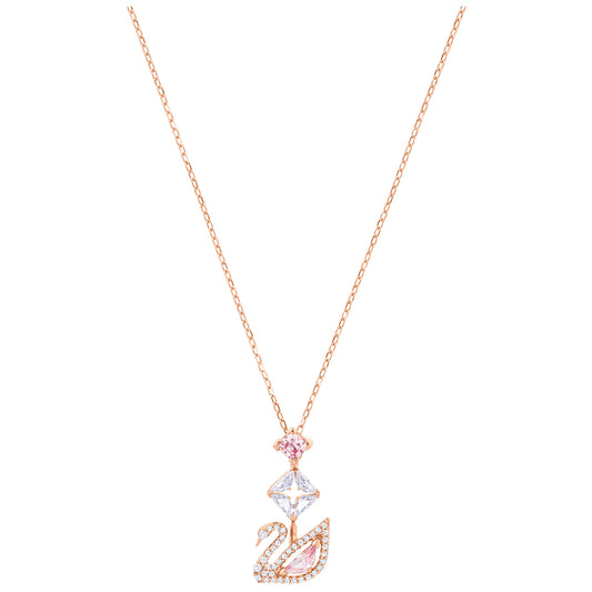 Swarovski Dazzling Swan Y Necklace, Multi-colored, Rose-gold tone plated 5473024
