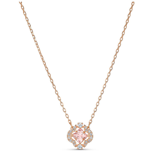 Swarovski Sparkling Dance Necklace, Pink, Rose-gold tone plated 5514488