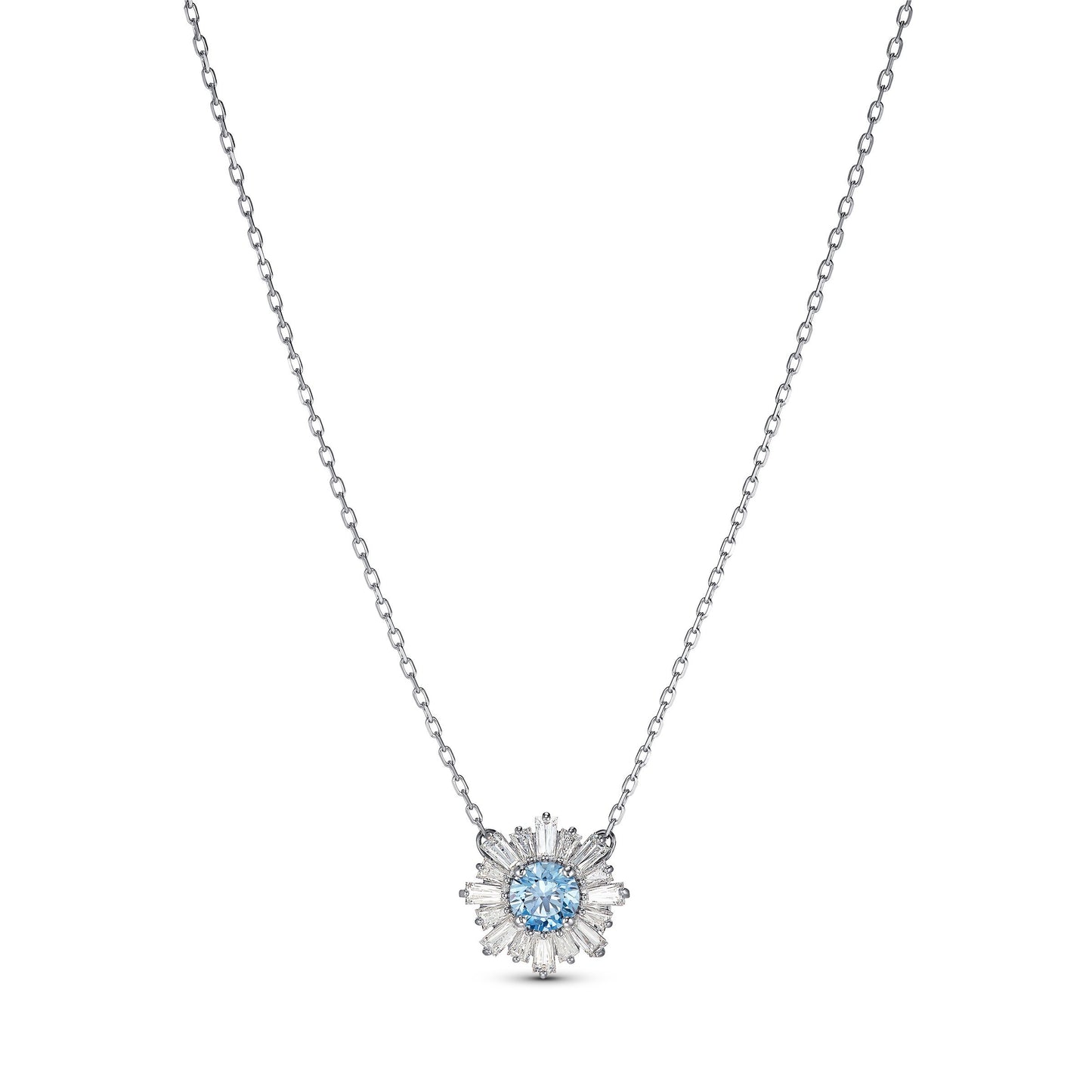 Swarovski Sunshine Pendant, Blue, Rhodium Plated 5536742