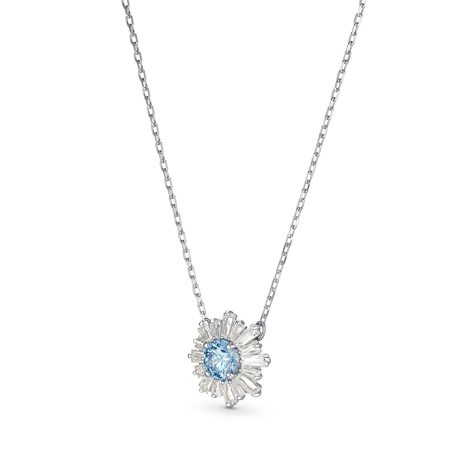 Swarovski Sunshine Pendant, Blue, Rhodium Plated 5536742