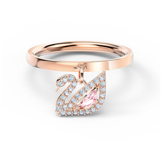 Swarovski Dazzling Swan Ring, Pink, Rose-gold tone plated 5549307