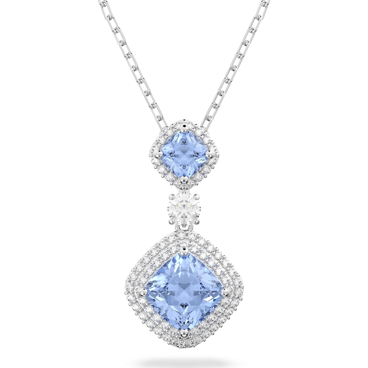 Swarovski Angelic necklace, Blue, Rhodium plated 5559381