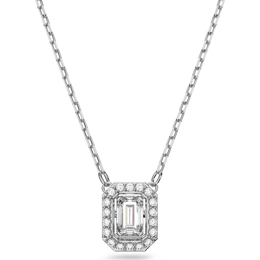Swarovski Millenia necklace, Square cut Swarovski Zirconia, White, Rhodium plated 5599177
