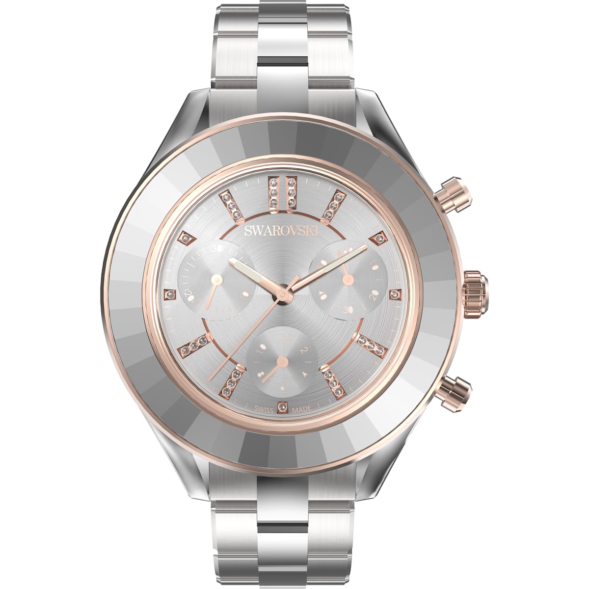 Swarovski Octea Lux Sport watch, Metal bracelet, White, Stainless steel 5610494