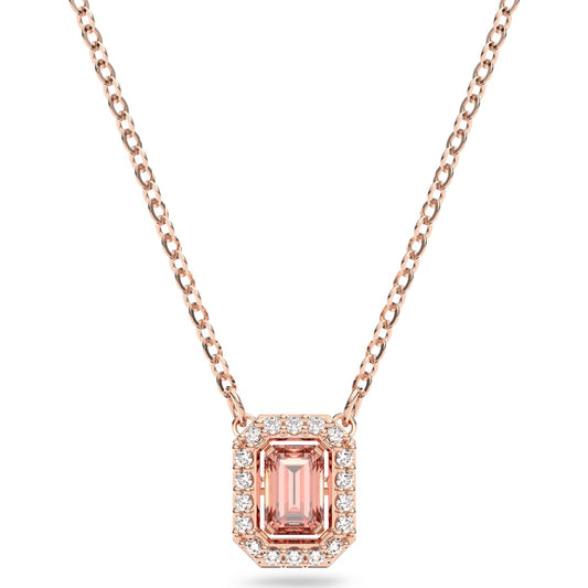 Swarovski Millenia necklace, Octagon cut Swarovski Zirconia, Pink, Rose-gold tone plated 5614933