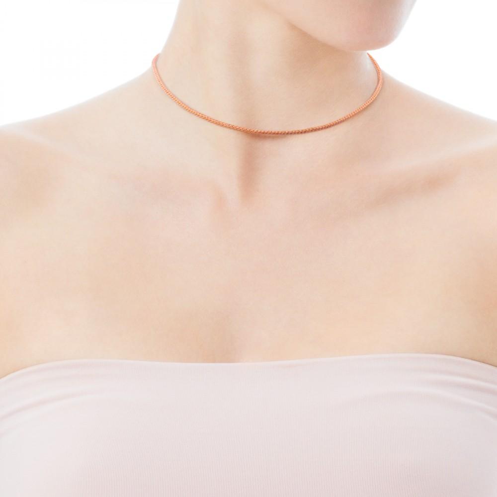 Tous Rose Vermeil Silver TOUS Choker and pink Cord 711902590