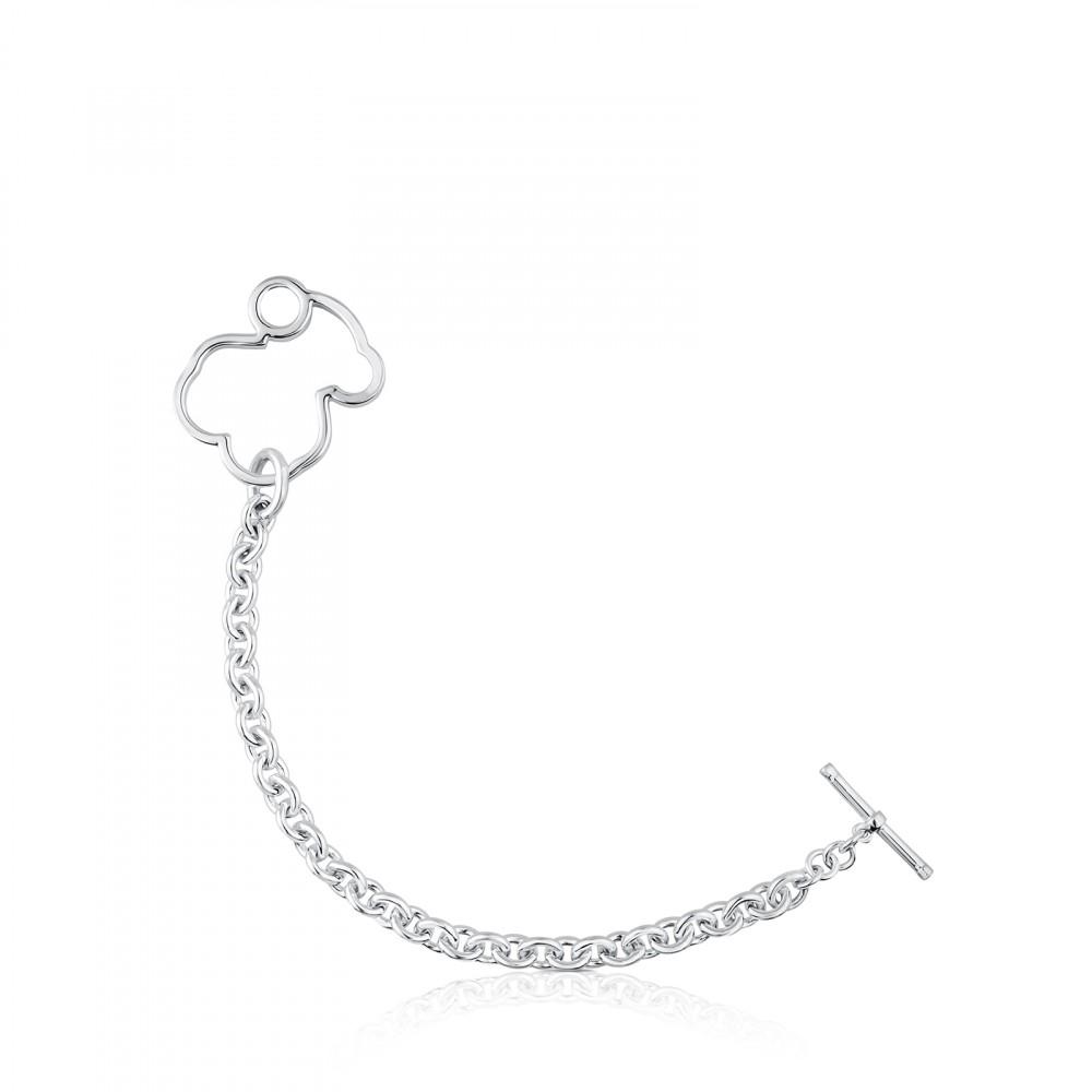 Tous Silver Silueta Earrings with Pearl 713563510
