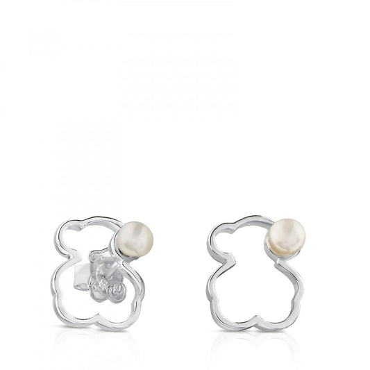 Tous Silver Silueta Earrings with Pearl 713563510