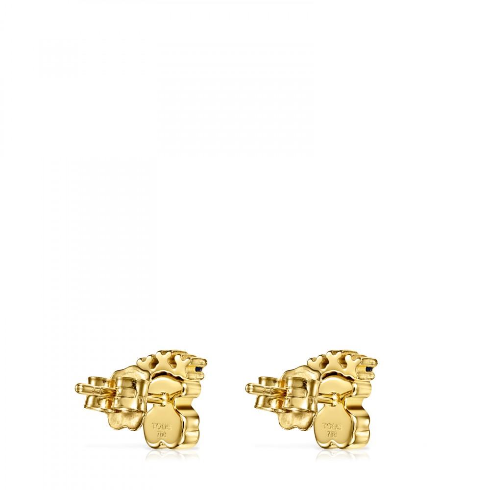 Tous Gold Real Sisy bear Earrings with Gemstones 812453050