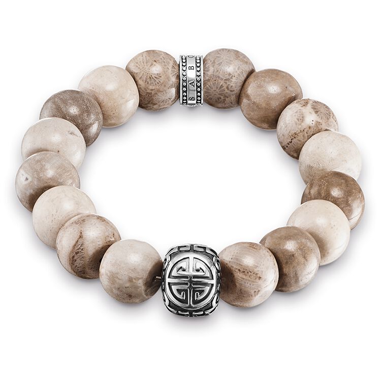 Thomas Sabo Herren Bracelet 925 Silver Beige Ethno Power A1577-353-16-L18