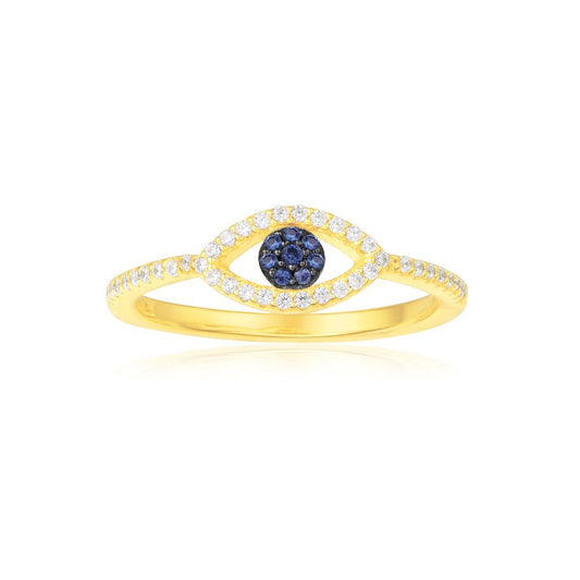 APM Yellow Silver Mini Lucky Eye Ring A17917XKBY