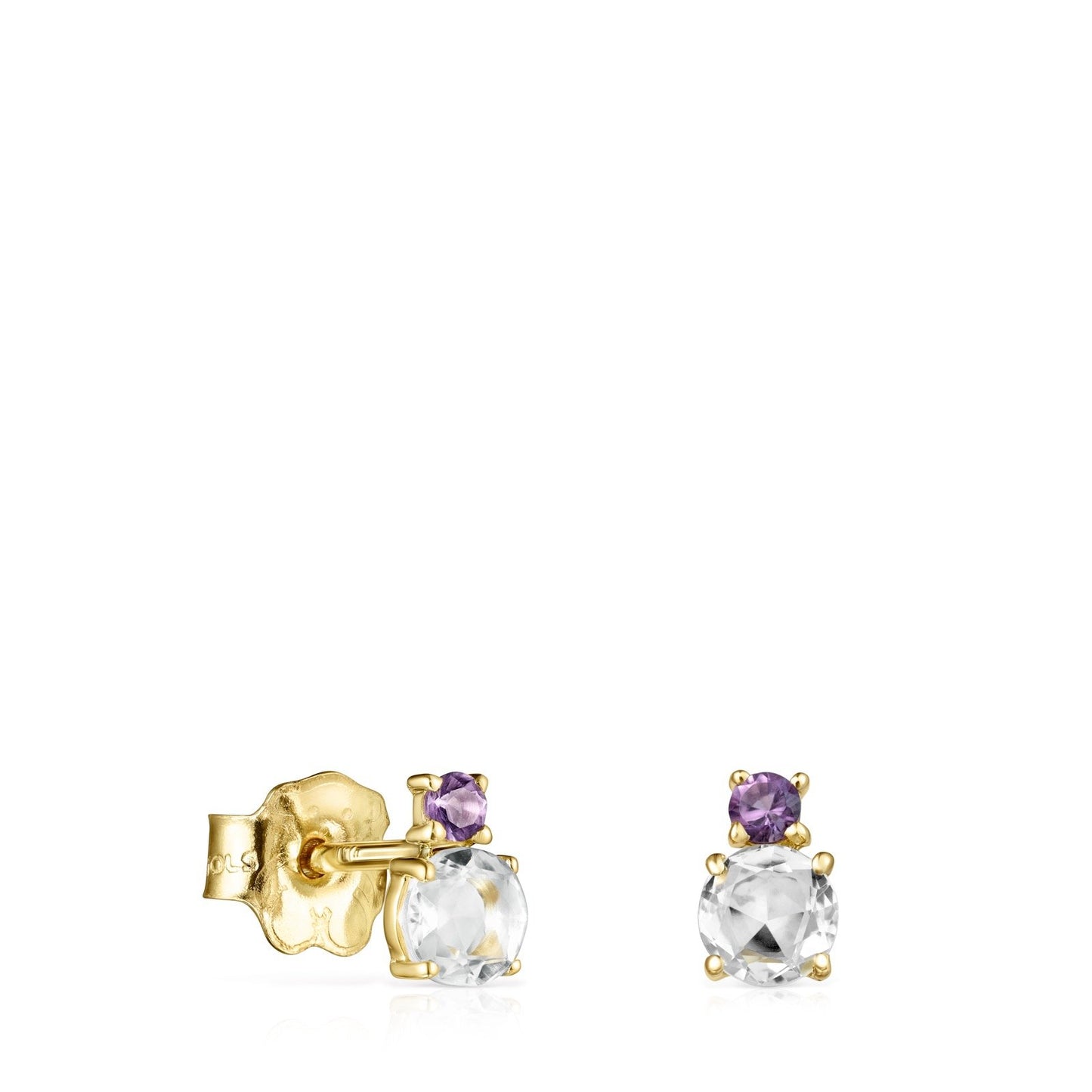 Tous Mini Ivette Earrings in Gold with Prasiolite and Amethyst 9121930 –