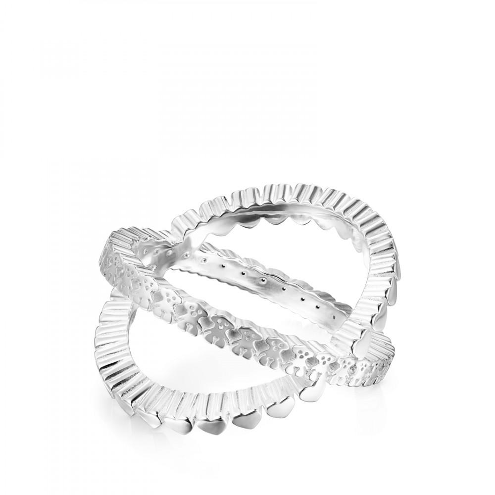 Tous Silver Straight crossed Ring 912725521