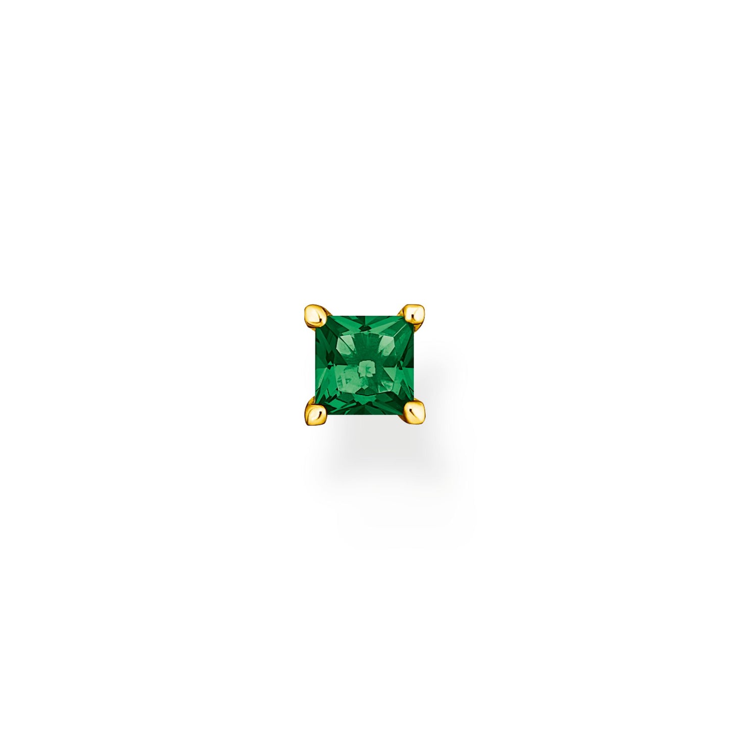 Thomas Sabo Single Ear Stud With Green Stone Gold H2233-476-6