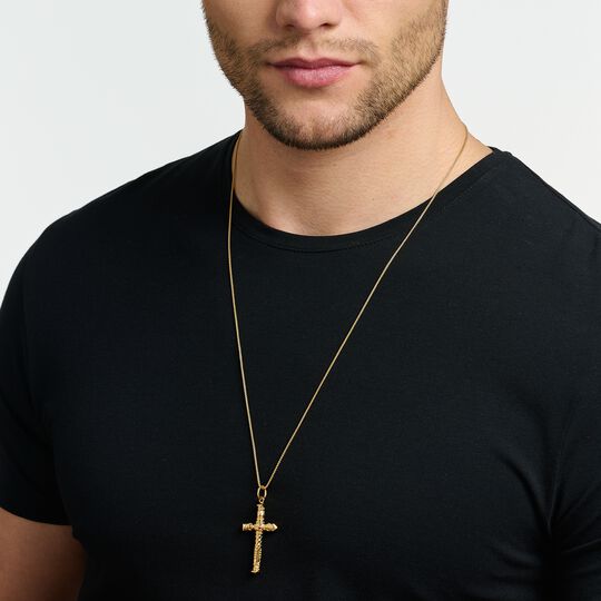 Necklace with cross pendant, black stones | THOMAS SABO