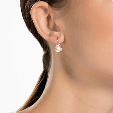 Swarovski Bella V earrings Round, Pink, Rose-gold tone plated 5299318