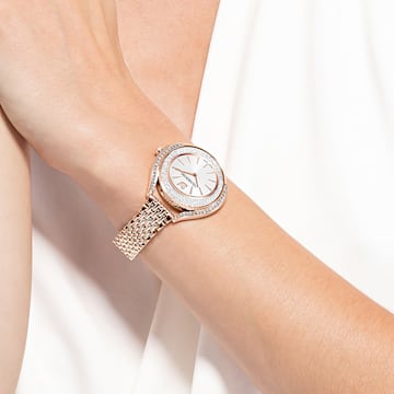 Rose gold watch discount swarovski