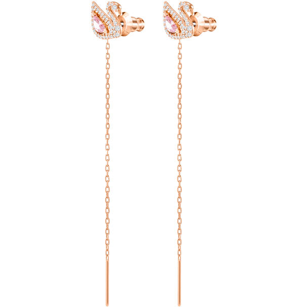 Swarovski Dazzling Swan Pierced Earrings, Multi-colored, Rose Gold Plating 5469990