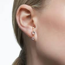 Constella ear cuff Set (2), Asymmetrical, White, Rose gold-tone plated 5620130