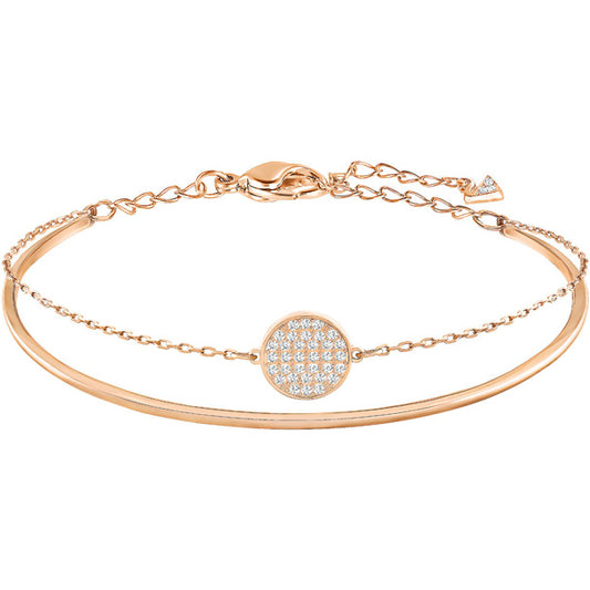 Swarovski Ginger Bangle, White, Rose Gold Plating 5274892