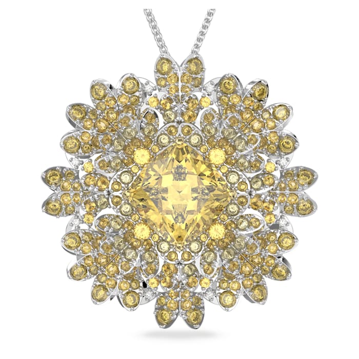 Swarovski Eternal Flower pendant and brooch Flower, Yellow, Mixed metal finish 5642857