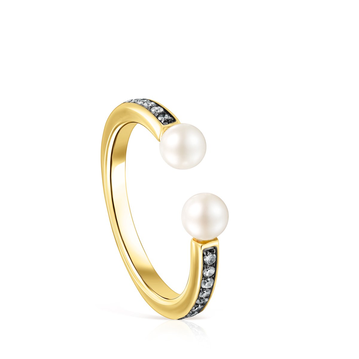 Tous Nocturne Ring in Gold Vermeil with Diamonds and Pearls 918445510 –