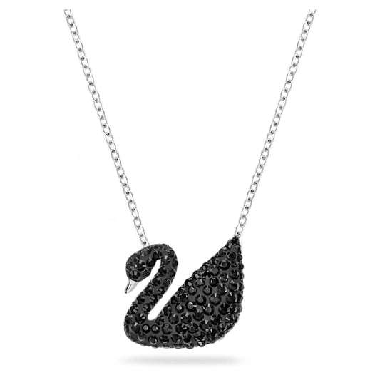Swarovski Iconic Swan pendant Swan, Black, Rhodium plated 5347329
