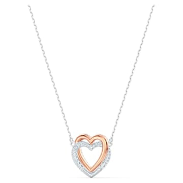 Swarovski Infinity necklace Heart, White, Mixed metal finish 5518868