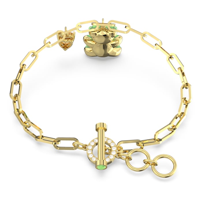 Swarovski Teddy bracelet Bear, Green, Gold-tone plated 5642977