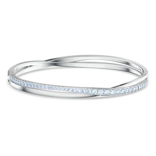 Swarovski Twist Rows Bracelet, White, Rhodium Plated 5572726